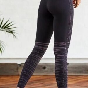 Free People Women Black Patterned High-Waist Leggings Size Medium